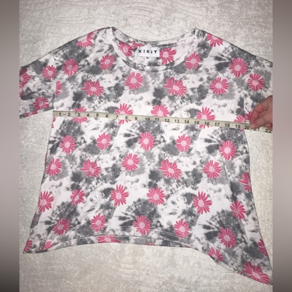 Kikit Flower Tie Dye Hippie BOHO Long Sleeve Crewneck Sweatshirt - Picture 3 of 6